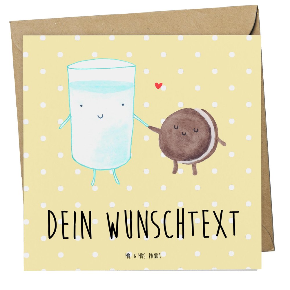 Mr. & Mrs. Panda Personalized Postcard, Milk & Cookie