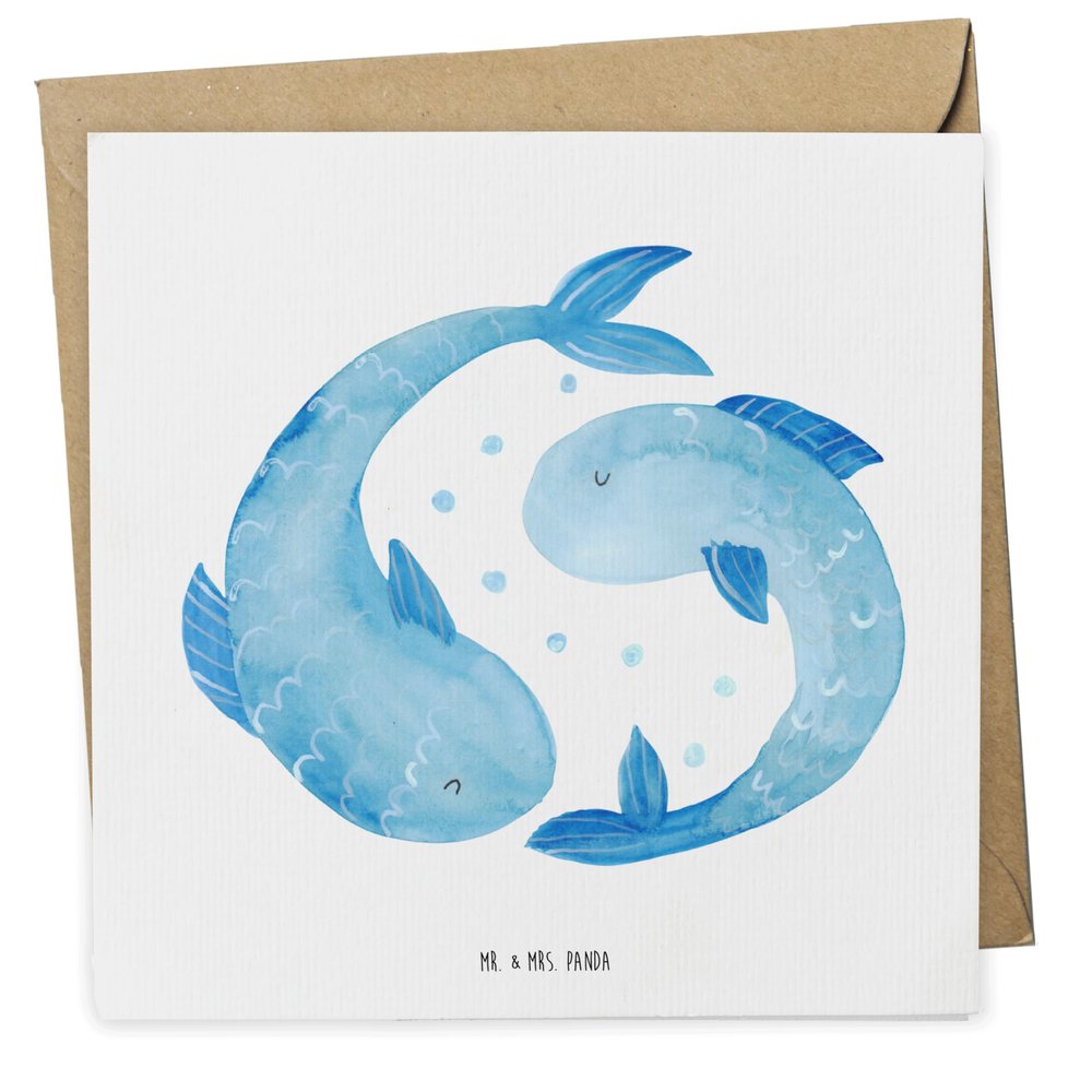 Mr. & Mrs. Panda Pisces Zodiac Greeting Card