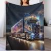 Truck Blanket, Thick Cozy Blanket with 3D Pattern, Fleece, Warm and Soft Flannel Blanket, All-Season Bed or Sofa Blanket, 140 x 180 cm view 1