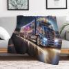 Truck Blanket, Thick Cozy Blanket with 3D Pattern, Fleece, Warm and Soft Flannel Blanket, All-Season Bed or Sofa Blanket, 140 x 180 cm view 2