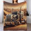 PAZZK Cozy Truck Blanket, Soft Flannel Throw with Pattern, 130 x 150 cm view 1