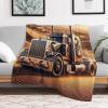 PAZZK Cozy Truck Blanket, Soft Flannel Throw with Pattern, 130 x 150 cm view 2