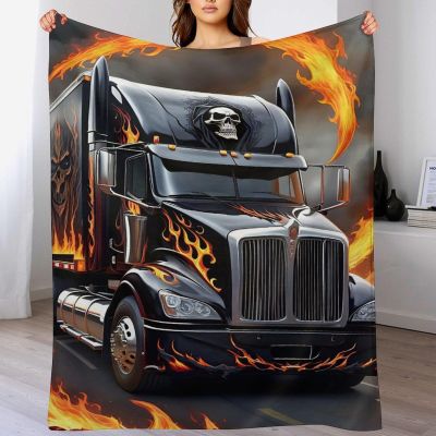 Truck Throw Blanket, Warm & Cozy, Washable, 130 x 150 cm