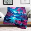 Japanese Cherry Tree Art Flannel Fleece Blanket, Lightweight and Super Soft, Printed Warm Throw, 130 x 180 cm view 2