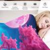 Japanese Cherry Tree Art Flannel Fleece Blanket, Lightweight and Super Soft, Printed Warm Throw, 130 x 180 cm view 3