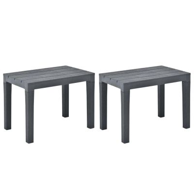 ZEYUAN Garden Benches, 2 Pieces, Anthracite Plastic
