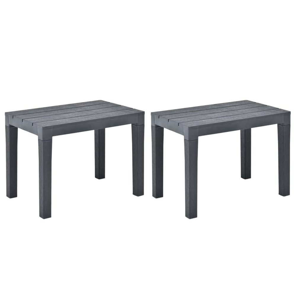 ZEYUAN Garden Benches, 2 Pieces, Anthracite Plastic