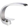 LSWYYP Waterfall Bathroom Faucet, Modern Single-Hole Faucet with Long Spout, Hot and Cold Water, Brushed Silver view 1