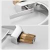 LSWYYP Waterfall Bathroom Faucet, Modern Single-Hole Faucet with Long Spout, Hot and Cold Water, Brushed Silver view 2