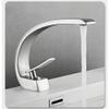 LSWYYP Waterfall Bathroom Faucet, Modern Single-Hole Faucet with Long Spout, Hot and Cold Water, Brushed Silver view 3