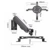 Universal Telescopic Swivel Projector Mount, Foldable, Wall-Mount, Black, Single view 2