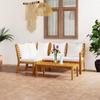 Cozynest 4-Piece Solid Acacia Wood Garden Lounge Set with Cream Cushions view 1