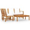 Cozynest 4-Piece Solid Acacia Wood Garden Lounge Set with Cream Cushions view 2