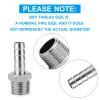 ERGAOBOY 5-Piece 304 Stainless Steel Hose Fittings, 8 mm Hose Barb to 3/4" BSP Male Thread view 3