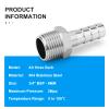 ERGAOBOY 5-Piece 304 Stainless Steel Hose Fittings, 8 mm Hose Barb to 3/4" BSP Male Thread view 4
