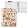 3-Ring Binder with Cute Fox and Floral Design view 1