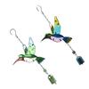 Supvox 2-Piece Iron and Glass Bird Wind Chimes, Green and Blue view 1