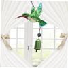 Supvox 2-Piece Iron and Glass Bird Wind Chimes, Green and Blue view 3