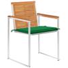 4-Piece Acacia Wood Outdoor Dining Chair Set with Cushions view 2