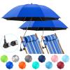 NBtoUS Clip-On Beach Umbrellas, 360° Adjustable, UPF 50+, 2-Pack, Azure Blue (Chair Not Included) view 1