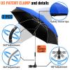 NBtoUS Clip-On Beach Umbrellas, 360° Adjustable, UPF 50+, 2-Pack, Azure Blue (Chair Not Included) view 3