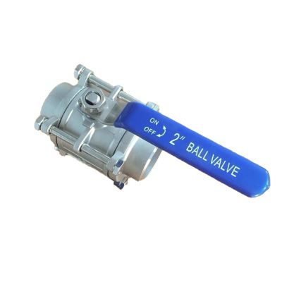 WFNKJTGO 2" Stainless Steel Ball Valve with BSP Thread, DN50, Three-Piece, for Liquids and Gases (Color: SS201)