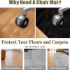 Durable Office Chair Mat for Hard Floors, Anti-Slip, 80 x 120 cm view 3