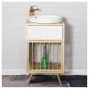 Industrial-Style Bathroom Vanity Cabinet with Sink, Faucet, Drain, and Mirror, 50 x view 1