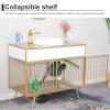 Industrial-Style Bathroom Vanity Cabinet with Sink, Faucet, Drain, and Mirror, 50 x view 4