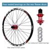 DYSY MTB Wheelset, 26-Inch Thru Axle, 6-Bolt Disc Brake, 32H view 3