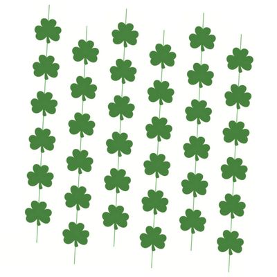 Parliky 36-Piece St. Patrick's Day Glittery Green Clover Hanging Decorations