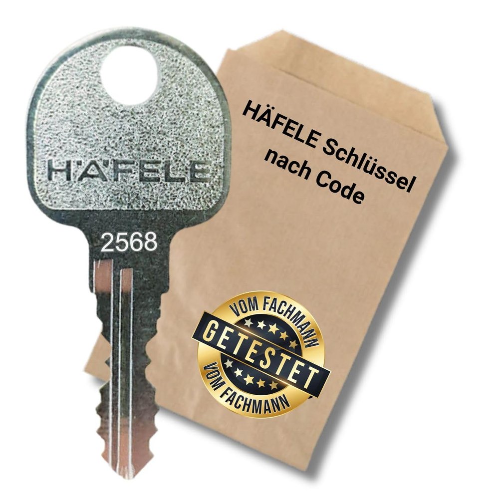 bayesen Replacement Key for Häfele Symo, Codes 0001–3936 – Furniture and Locker Locks, Duplicate/Additional Key – Key Code 3037
