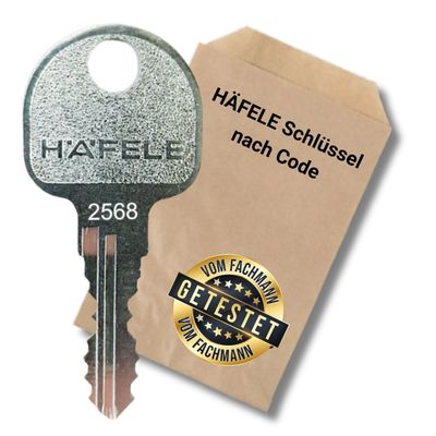 bayesen Replacement Key for Häfele Symo, Codes 0001–3936, Keying 0713