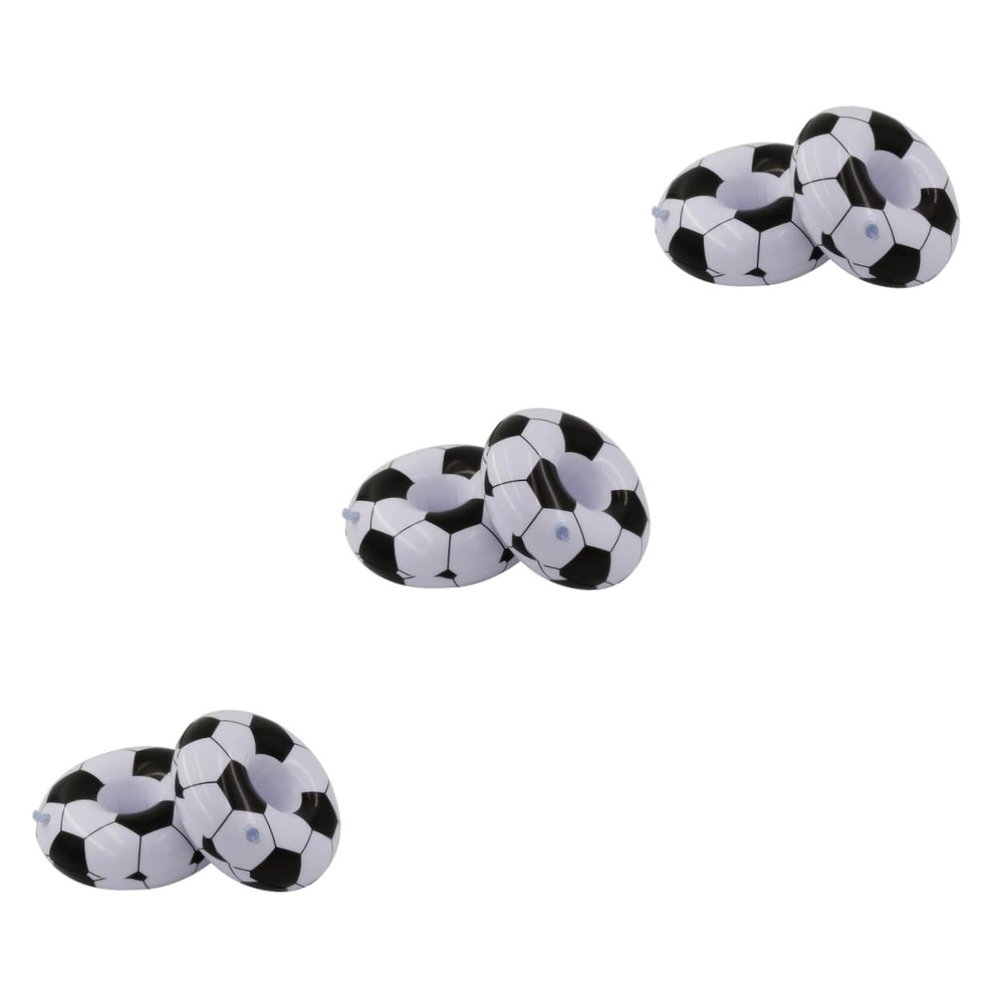 Abaodam 6-Piece Inflatable Soccer Ball Drink Holders for Beach and Pool Parties