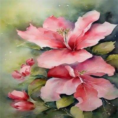 Flower Diamond Painting Kit, 5D Full Drill, 20 x 30 cm