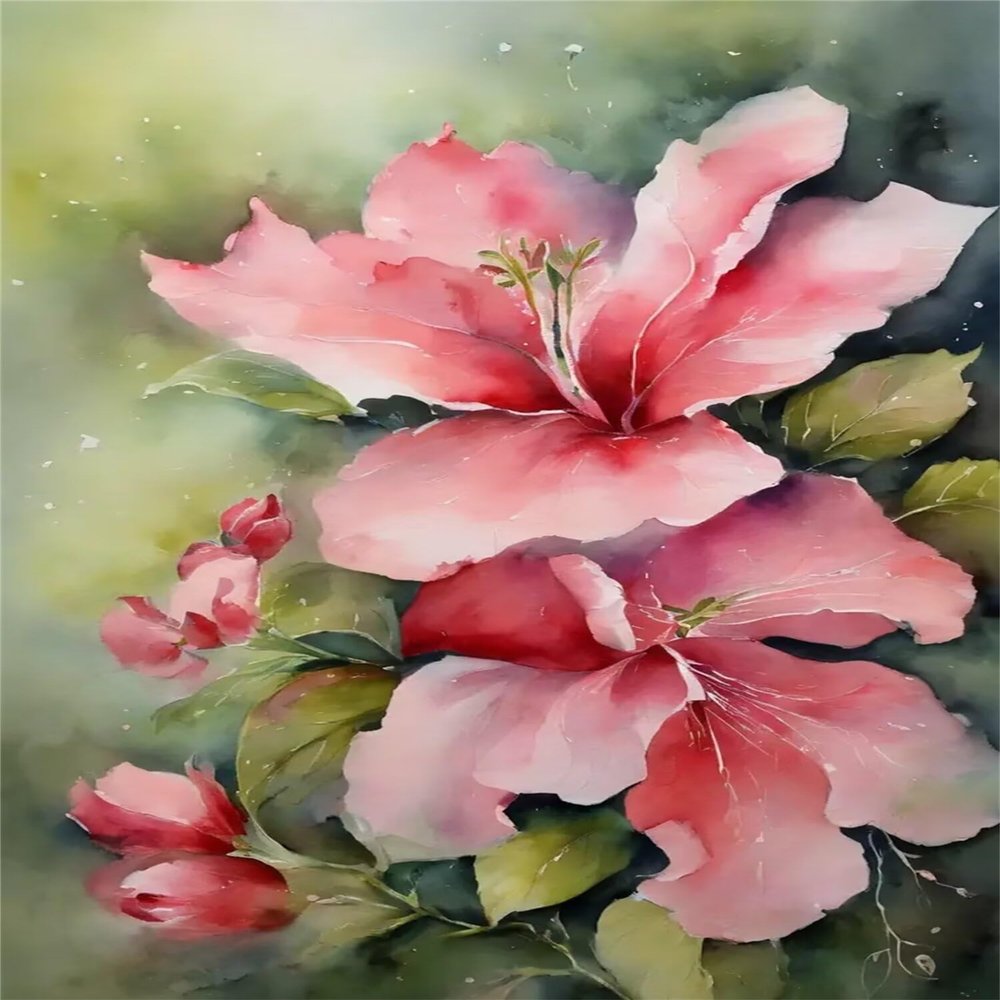 Flower Diamond Painting Kit, 5D Full Drill, 20 x 30 cm