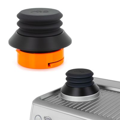 ARO Espresso Single-Dose Hopper with Silicone Bellows and Anti-Popcorn Weight, Compatible with Breville/Sage Barista Express, Pro, Touch and Impress (Black Plastic)