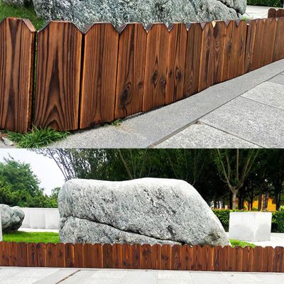 5-Piece Wooden Garden Fence, Interlocking Edging, 16.4 ft L x 23.6 in H