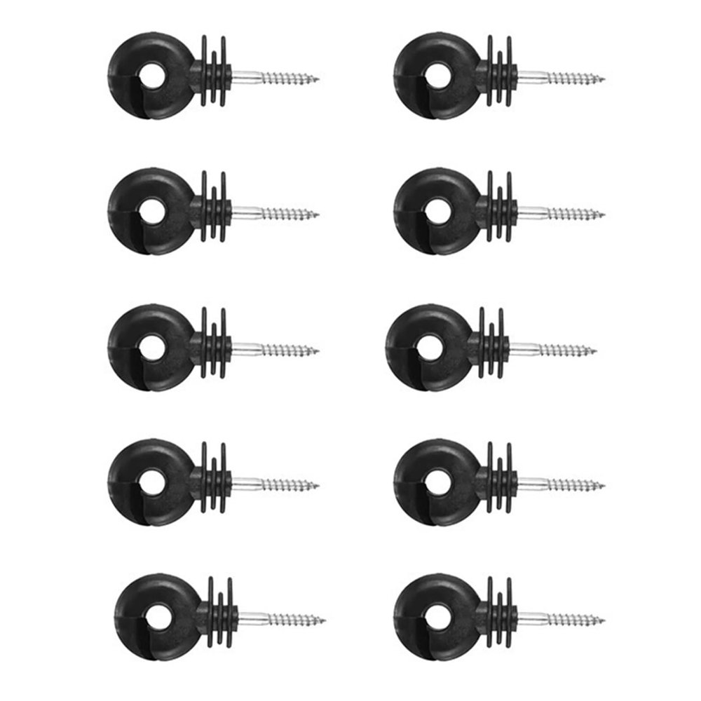 GSJNHY 10-Pack Screw-In Ring Insulators for Electric Fences and Wooden Posts