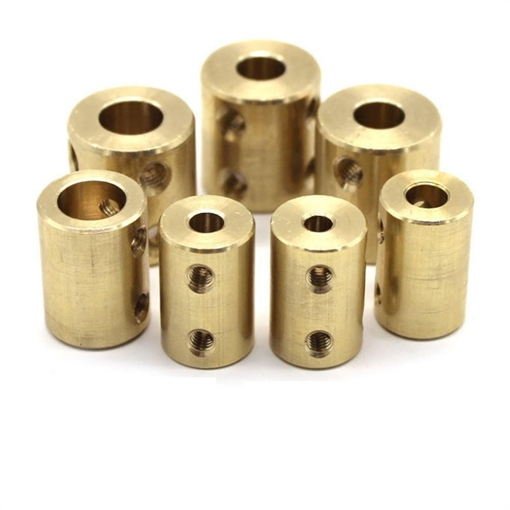2-Piece Brass Rigid Motor Shaft Coupling, 3.17 mm–3.17 mm