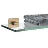JQK TGS201L24-CB Bathroom Glass Shelf, Floating Tempered-Glass Shower Shelf, 61 x 12.7 cm, 304 Stainless Steel, Champagne Bronze view 1