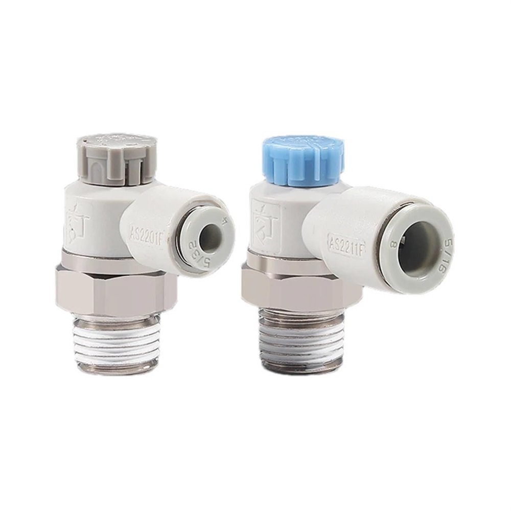 2-Pack AS1201F/AS2201F/3201F Speed Controllers with One-Touch Fitting, Meter-Out Throttle Valve
