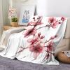 3D-Printed Cherry Blossom Pink Plush Throw Blanket, 180 x 200 cm view 2