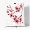 3D-Printed Cherry Blossom Pink Plush Throw Blanket, 180 x 200 cm view 3