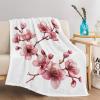 3D-Printed Cherry Blossom Pink Plush Throw Blanket, 180 x 200 cm view 4