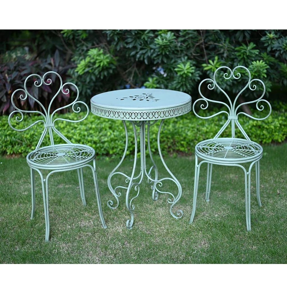 3-Piece Cast Aluminum Patio Bistro Set with Coffee Table and Chairs
