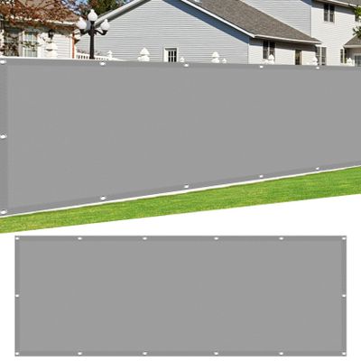 Waterproof Square Shade Sail 190 x 650 cm, Weather and Sun Protection, Premium Coated PES Polyester, Light Gray