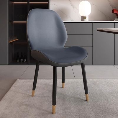 Ergonomic Dining Chair, Upholstered Kitchen Side Chair, Durable Reception Chair with Metal Legs, Off-White