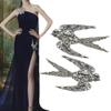 Beaded Dove Patches with Crystal Birds, Rhinestone Appliqués, 1 Pair view 1