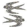 Beaded Dove Patches with Crystal Birds, Rhinestone Appliqués, 1 Pair view 2
